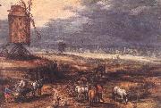 BRUEGHEL, Jan the Elder Landscape with Windmills fdg oil painting on canvas